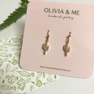 Cactus earrings - 14k gold filled